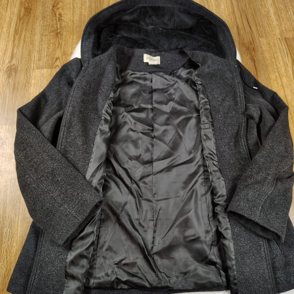 St John’s Bay Wool Cashmere Blend Zip Up Coat - Picture 2 of 12